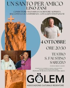 Sarezzo Lino Zani racconta Giovanni Paolo II al teatro San Faustino