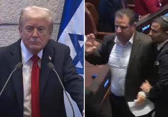 Trump alla Knesset due deputati protestano presidente Usa interrotto