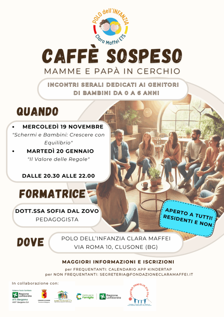 Clusone al via gli incontri Caffe Sospeso – Mamme e papa in cerchio Clusone al via gli incontri Caffe Sospeso – Mamme e papa in cerchio