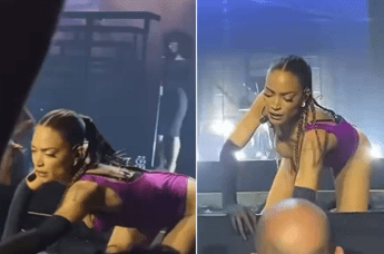 Elodie fan invadente la riprende da vicino lei si infuria e lo allontana