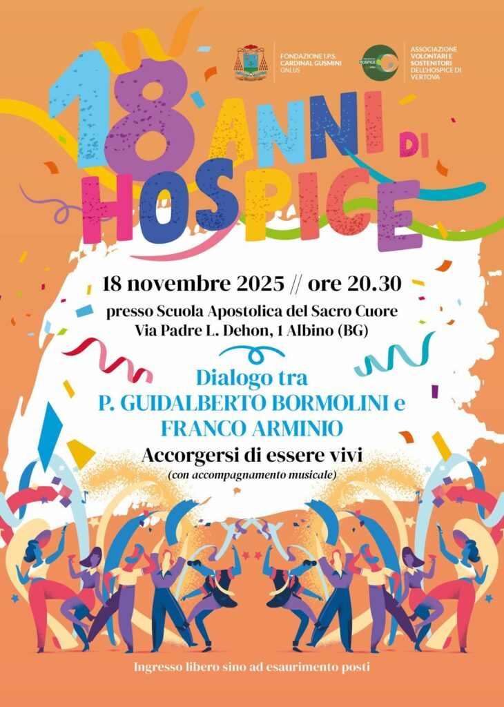 Hospice di Albino celebra 18 anni con un evento speciale Arminio e Bormolini in dialogo su spiritualita e fine vita Hospice di Albino celebra 18 anni con un evento speciale Arminio e Bormolini in dialogo su spiritualita e fine vita