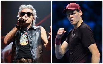 Sinner Ligabue incontro rock alle Atp Finals labbraccio tra Jannik e Luciano Sinner Ligabue incontro rock alle Atp Finals labbraccio tra Jannik e Luciano