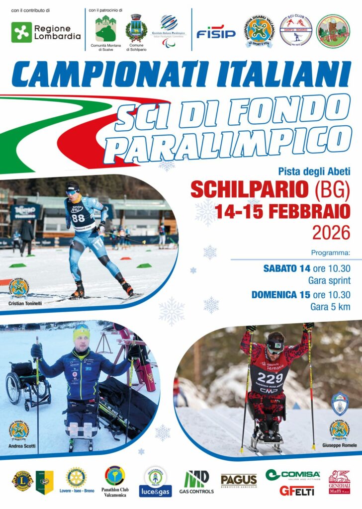 A Schilpario il 14 e 15 febbraio i Campionati Italiani di Sci di Fondo Paralimpico