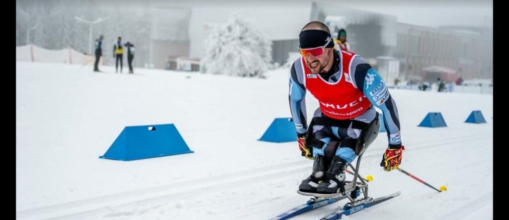 Giuseppe Romele in azione Giuseppe Romele vince la Coppa del Mondo della categoria Sitting di sci nordico