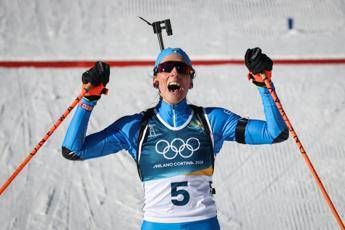 Milano Cortina Vittozzi medaglia doro in gara a inseguimento del biathlon Milano Cortina Vittozzi medaglia doro in gara a inseguimento del biathlon