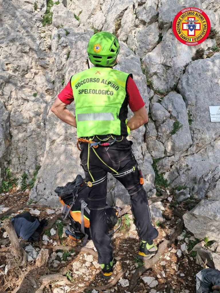 Cade durante un’arrampicata sulla cresta di Gaino soccorso un uomo a Toscolano Maderno