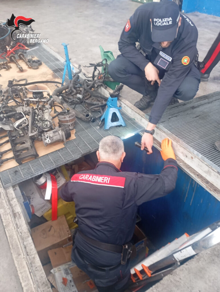 Blitz dei Carabinieri a Osio Sopra scoperta officina abusiva e discarica di rifiuti pericolosi