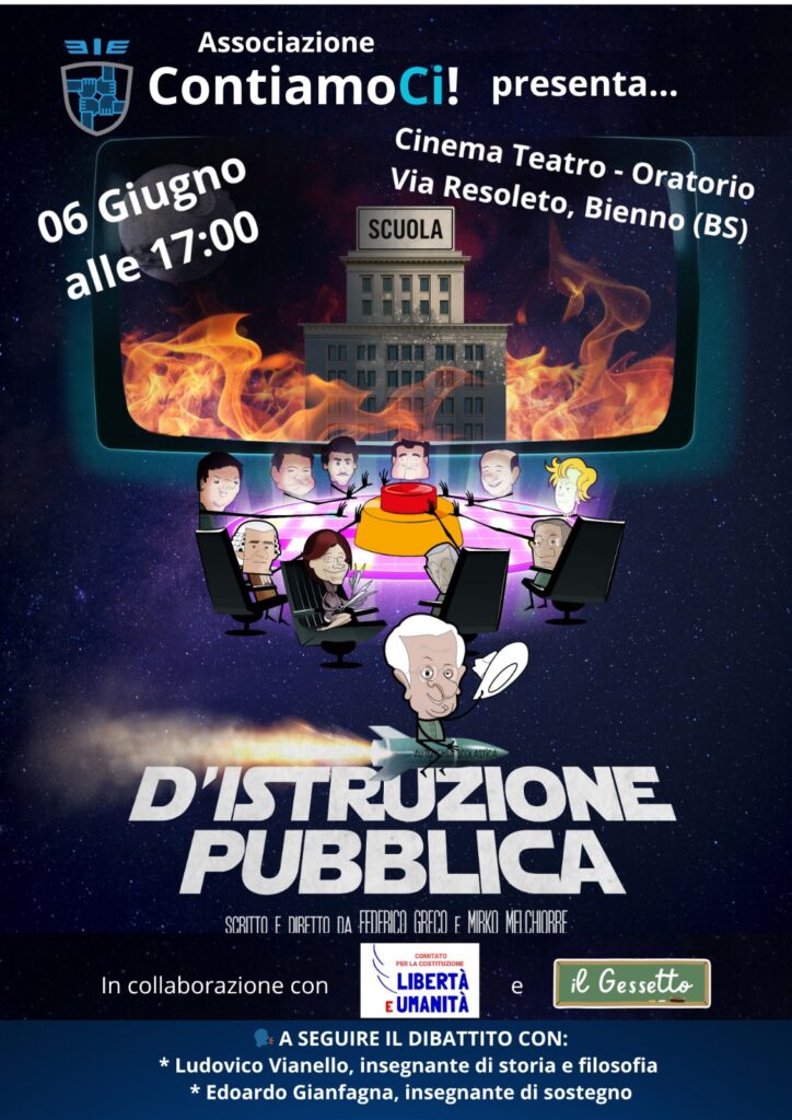 Film “D’Istruzione Pubblica” a Bienno al Cinema Teatro dibattito su scuola e futuro dell’istruzione