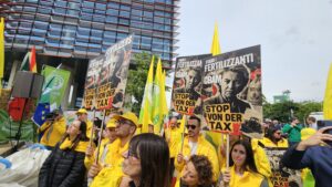 La protesta a Strasburgo La protesta a Strasburgo