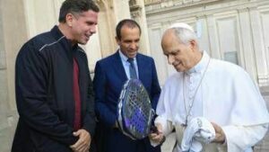 Italy Major Premier Padel il presidente Fip Luigi Carraro e Paquito Navarro ricevuti da Papa Leone XIV
