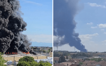 Mantova incendio in stabilimento chimico colonna di fumo visibile a distanza