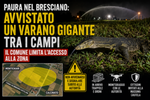 Paura nel Bresciano avvistato un varano gigante tra i campi, il Comune limita l'accesso alla zona