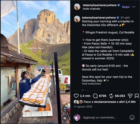 Montagna presa d’assalto dai social 38 milioni di visualizzazioni e tre ore di coda per una foto