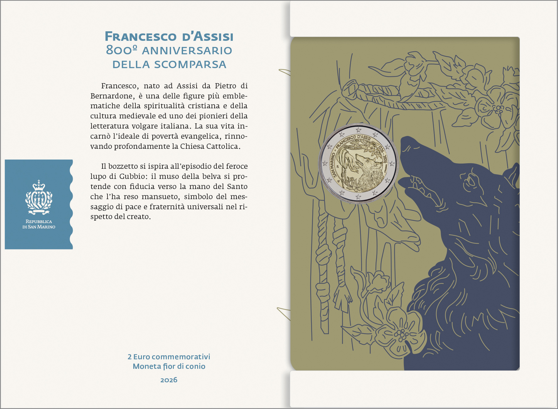 2 Euro FDC Numibox San Francesco Aperto 2