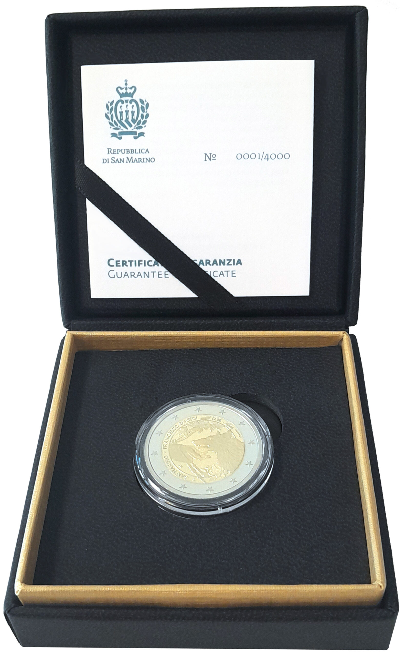2 Euro Reverse Proof San Francesco Dritto in cofanetto 2 scaled