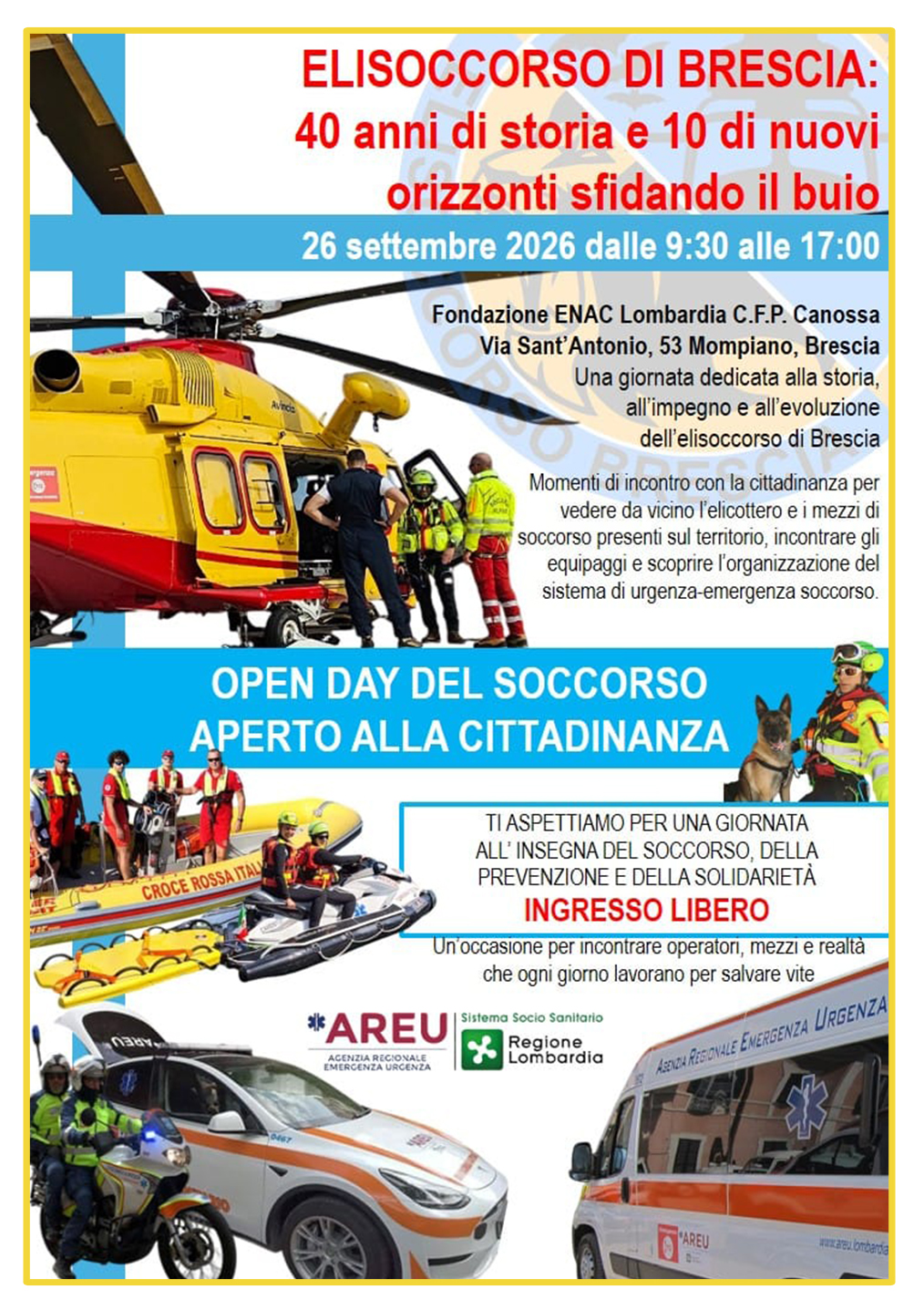 AAT Brescia Elisoccorso 40 Anniversario 26 settembre 2026 2 AAT Brescia Elisoccorso 40 Anniversario 26 settembre 2026 2