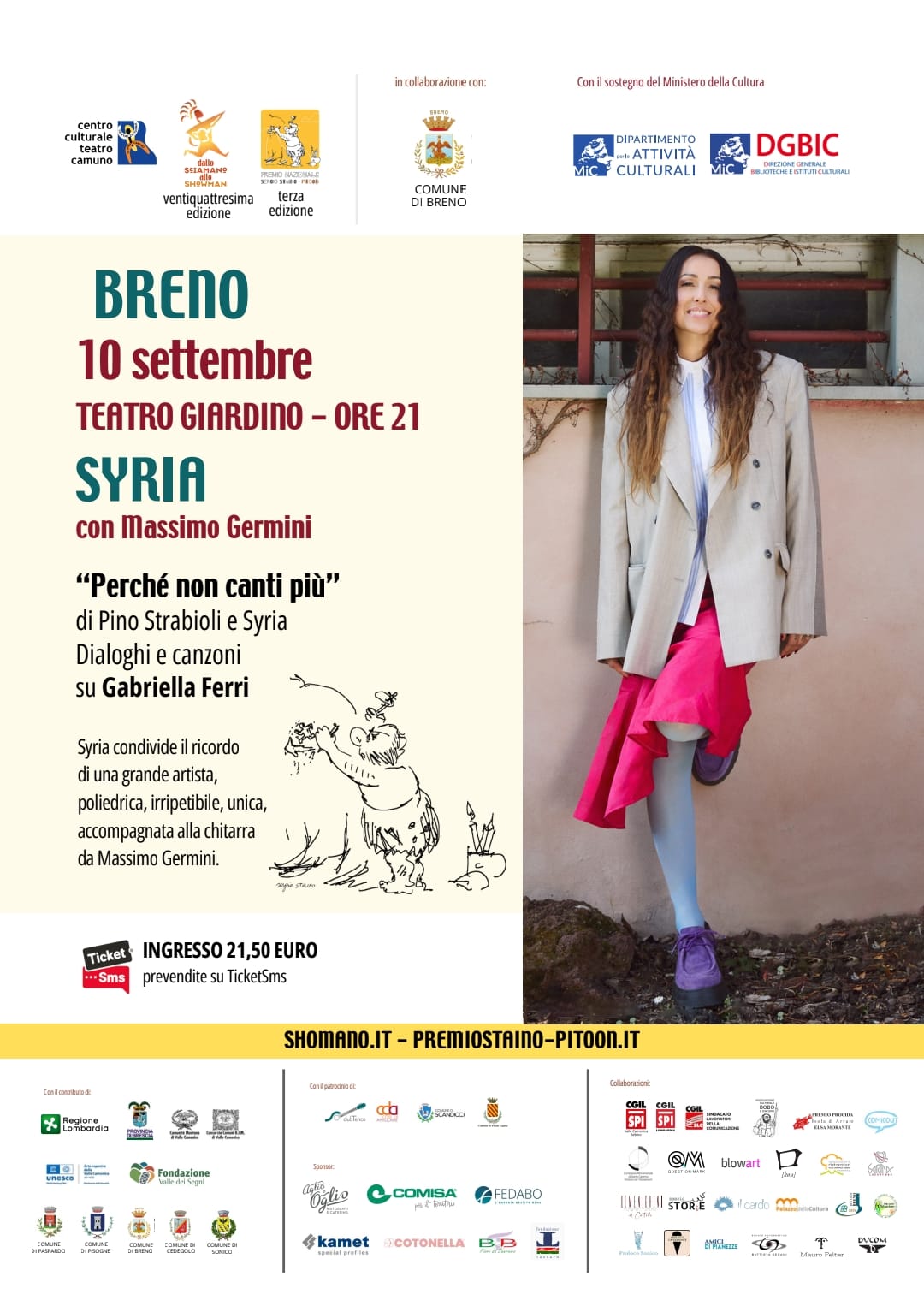 Breno, Valle Camonica: il 10 e 11 settembre torna il Premio Sergio Staino – Pitoon con Syria e la satira di Bibi & Bobo
