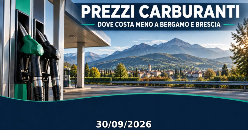 Prezzi carburanti a Bergamo e Brescia del 30/09/2026