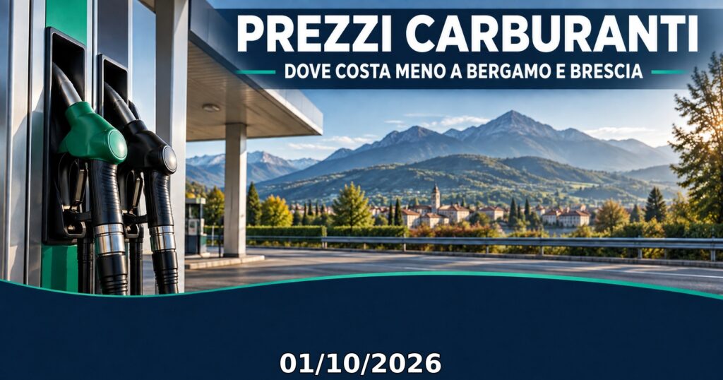 Prezzi carburanti a Bergamo e Brescia del 01/10/2026